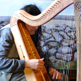 Christophe_GUILLEMOT_joue_sur_la_harpe_celtique_qu_il_a_fabrique